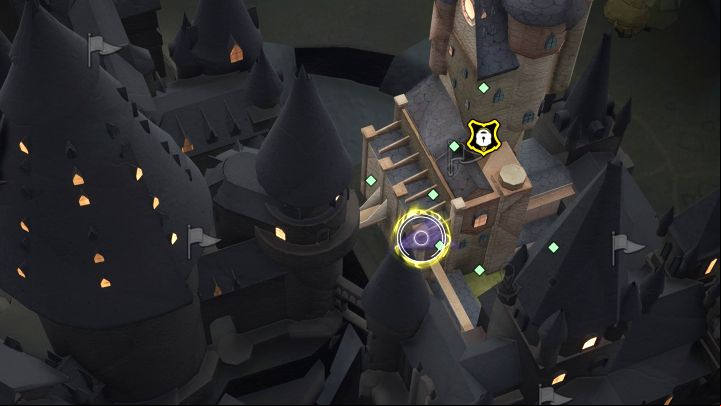Use the stairs behind the quest starting point and go down to the lower levels - Hogwarts Legacy: Cache in the Castle - Hogwarts - Hogwarts Legacy Guide