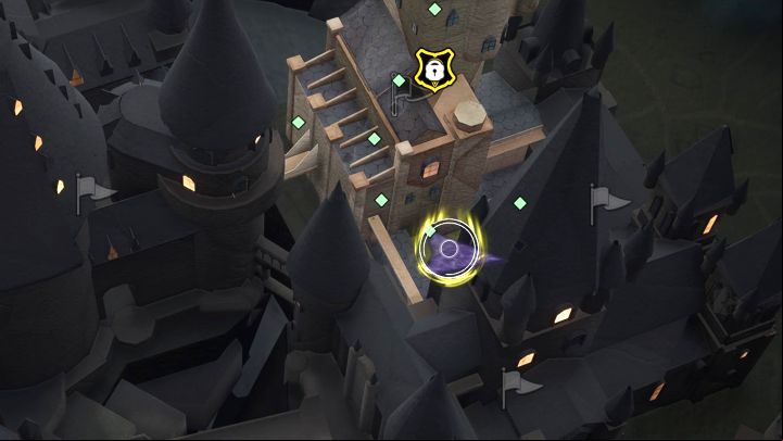Go down the next stairs and reach the double doors that lead to the courtyard - Hogwarts Legacy: Cache in the Castle - Hogwarts - Hogwarts Legacy Guide