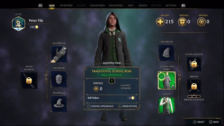 Yet another option to change your appearance is to put on and take off the Hood - Hogwarts Legacy: How to Change the Apperance? - Main character - Hogwarts Legacy Guide