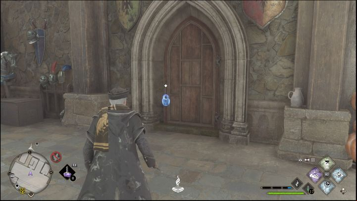 Approach the door on the right and use Alohomora to open it - Hogwarts Legacy: All Daedalian Keys - Hogwarts - Hogwarts Legacy Guide