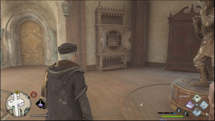 The cabinet to which the Key leads you is on the floor from which you've descended - Hogwarts Legacy: All Daedalian Keys - Hogwarts - Hogwarts Legacy Guide
