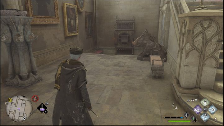 Go down the stairs and turn right - Hogwarts Legacy: All Daedalian Keys - Hogwarts - Hogwarts Legacy Guide