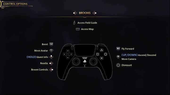 In the game options, you will find a separate control tab for the broom - Hogwarts Legacy: How to unlock flying on a broom? - Combat and exploration - Hogwarts Legacy Guide