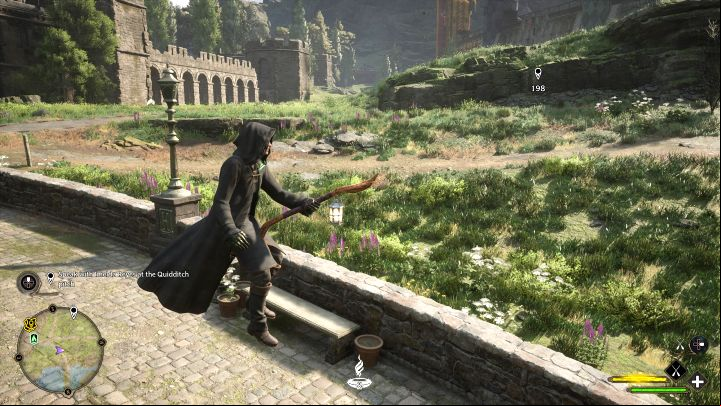 If you want to stop flying on a broom, approach the ground and press the landing button (Circle/B on the gamepad) - Hogwarts Legacy: How to unlock flying on a broom? - Combat and exploration - Hogwarts Legacy Guide