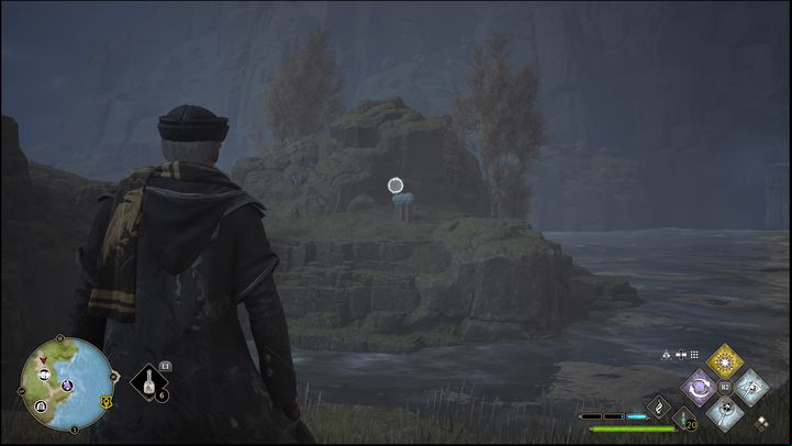 The task is to destroy three groups of orbs that are located on pedestals - Hogwarts Legacy: Feldcroft Region - all Merlin Trials - Merlins Trials - Hogwarts Legacy Guide