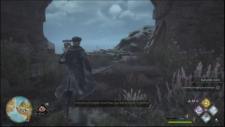 Butterflies can be found, for example, under the bridge, so it's a good idea to jump down to the lower level of the hill - Hogwarts Legacy: Manor Cape - all Merlin Trials - Merlins Trials - Hogwarts Legacy Guide