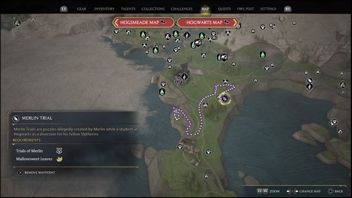 Interactive map link: Merlin Trial - Manor Cape #2 - Hogwarts Legacy: Manor Cape - all Merlin Trials - Merlins Trials - Hogwarts Legacy Guide