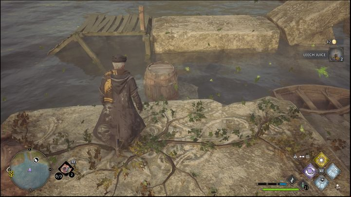 Jump to the platform that is under water - Hogwarts Legacy: Marunweem Lake - all Merlin Trials - Merlins Trials - Hogwarts Legacy Guide