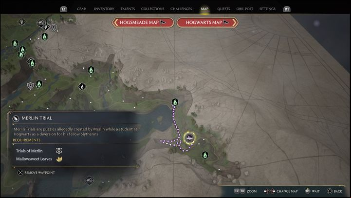 Interactive map link: Merlin Trial - Marunweem Lake #1 - Hogwarts Legacy: Marunweem Lake - all Merlin Trials - Merlins Trials - Hogwarts Legacy Guide