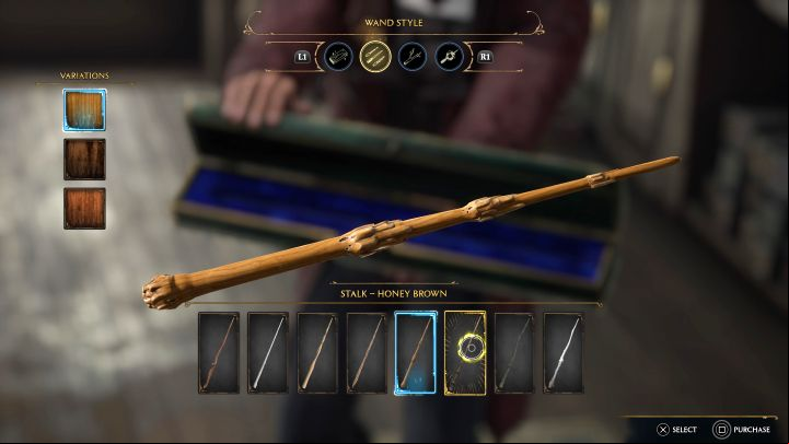 A wand-creating screen will be activated, which allows you to customize all aspects of the wand, among others, its type, shape, or the type of wood from which is made - Hogwarts Legacy: How to receive a customized Wand? - Main character - Hogwarts Legacy Guide