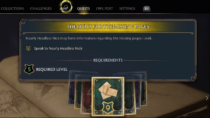 Start by completing the Trials of Merlin main quest where Nora Treadwell asks for help in solving the first puzzle - Hogwarts Legacy: The Hunt for the Missing Pages - Gryffindor quest - Main quests - Hogwarts Legacy Guide