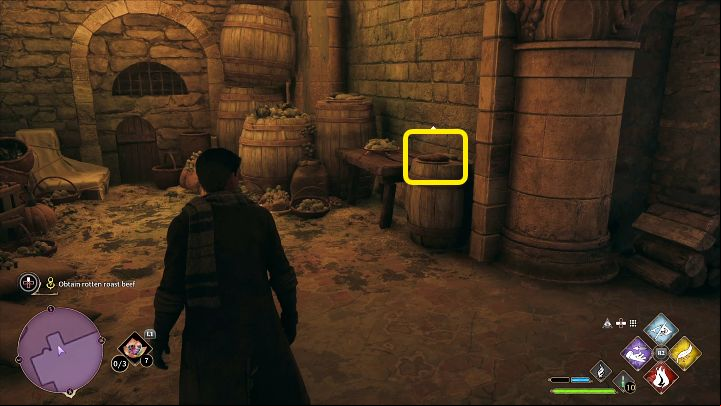 Enter the kitchen and go to the place shown in the screenshot above - Hogwarts Legacy: The Hunt for the Missing Pages - Gryffindor quest - Main quests - Hogwarts Legacy Guide