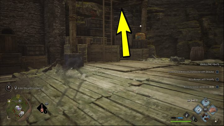 Land at the fast travel point and sneak into the camp - Hogwarts Legacy: The Tale of Rowland Oakes - Hogwarts - Hogwarts Legacy Guide
