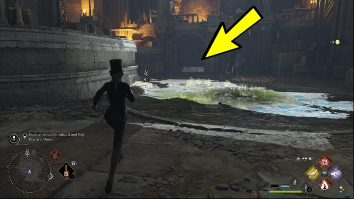 Under the stove you will find a descent to the lower level - Hogwarts Legacy: The Tale of Rowland Oakes - Hogwarts - Hogwarts Legacy Guide