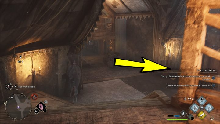 After entering the tent, apply a camouflage spell and go straight until you come across stairs leading down - Hogwarts Legacy: The Lost Child - Relationship quests - Natty - Hogwarts Legacy Guide
