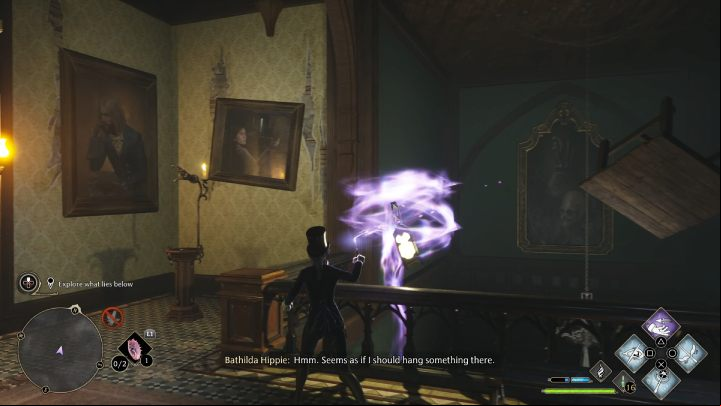 The hand-shaped stand on the right doesn't have a lantern - Hogwarts Legacy: Minding Your Own Business - Hogsmeade - Hogwarts Legacy Guide