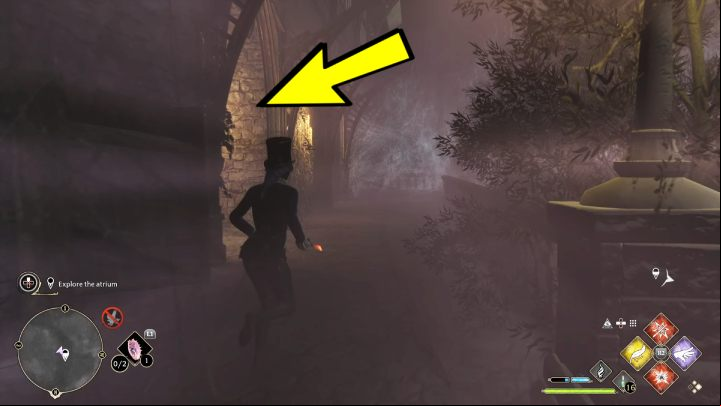 Start by lighting all cobwebs in the area on fire and continue to the room on the right side of the atrium - Hogwarts Legacy: Minding Your Own Business - Hogsmeade - Hogwarts Legacy Guide