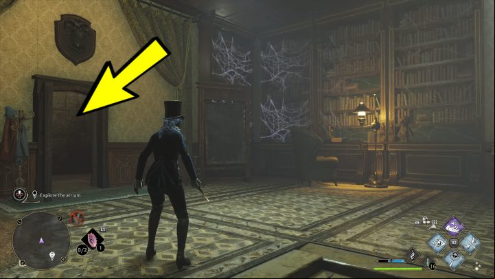 Look around to find the lantern, and use Accio to place it on the stand - Hogwarts Legacy: Minding Your Own Business - Hogsmeade - Hogwarts Legacy Guide