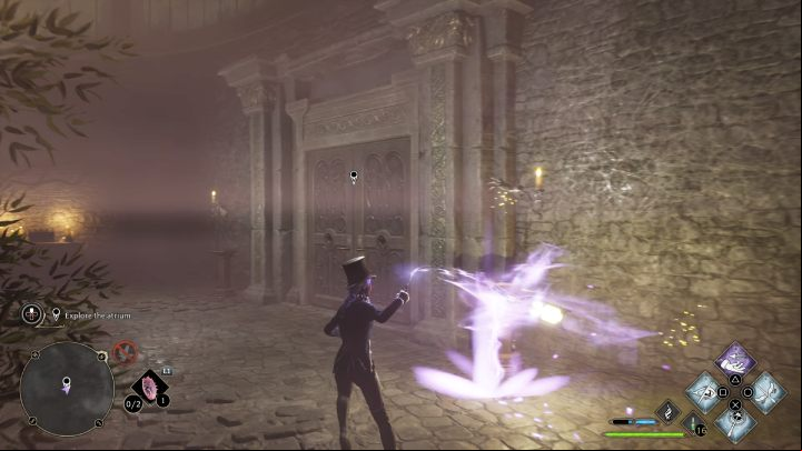 You will find yourself in the room that leads to the first area of the atrium - Hogwarts Legacy: Minding Your Own Business - Hogsmeade - Hogwarts Legacy Guide