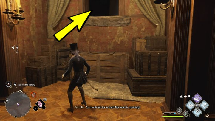 Proceed forward and wait for the hole to turn into a pathway to the next room - Hogwarts Legacy: Minding Your Own Business - Hogsmeade - Hogwarts Legacy Guide