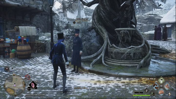 Go back up the ladder to the shop and talk to Penny - Hogwarts Legacy: Minding Your Own Business - Hogsmeade - Hogwarts Legacy Guide