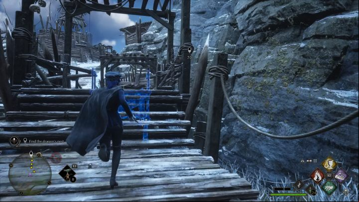 Follow the path until you reach a collapsed bridge - Hogwarts Legacy: Poached Egg - Relationship quests - Poppy - Hogwarts Legacy Guide