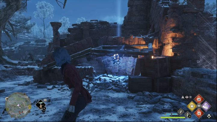 The first object will be to the right side of the Hotspot - Hogwarts Legacy: Ancient Magic Hotspots Part 1 - Highlands - Hogwarts Legacy Guide