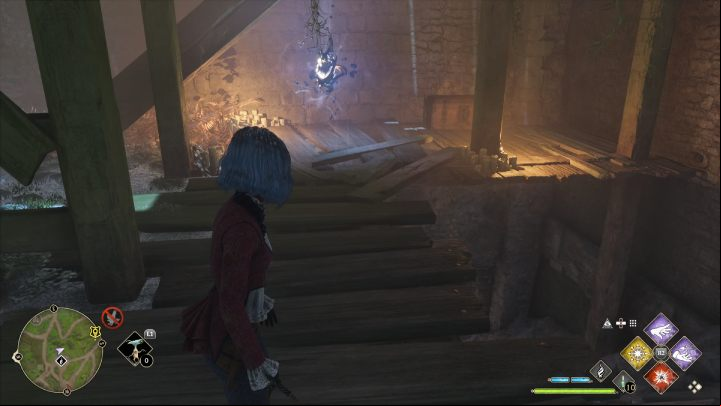 Climb the wooden platforms and collect the second object - Hogwarts Legacy: Ancient Magic Hotspots Part 1 - Highlands - Hogwarts Legacy Guide