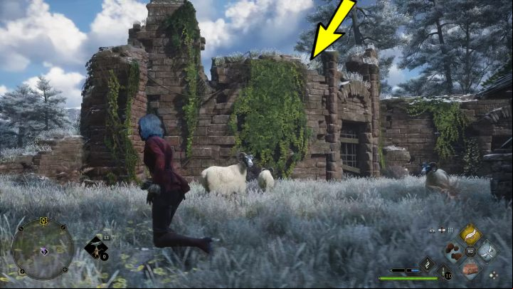 The third bit is in the tower ruins - Hogwarts Legacy: Ancient Magic Hotspots Part 1 - Highlands - Hogwarts Legacy Guide