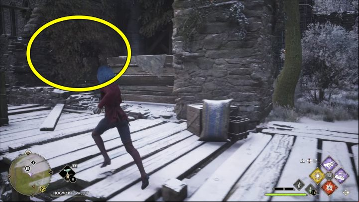 Open the gate on the left and go outside - Hogwarts Legacy: Ancient Magic Hotspots Part 1 - Highlands - Hogwarts Legacy Guide