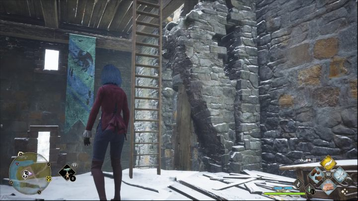 Move the crate to the platform and lift it up with Levioso - Hogwarts Legacy: Ancient Magic Hotspots Part 1 - Highlands - Hogwarts Legacy Guide