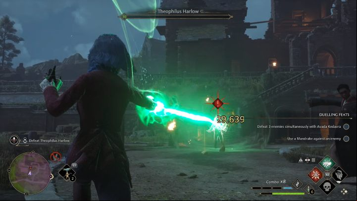 After yet another enemy wave, Harlow will appear - Hogwarts Legacy: Harlows Last Stand - Relationship quests - Natty - Hogwarts Legacy Guide
