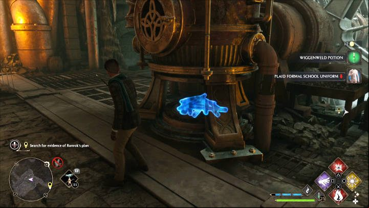 After the fight is over, light the fire under the cauldron to activate the next mechanism - Hogwarts Legacy: Its all Gobbledegook - Main quests - Hogwarts Legacy Guide