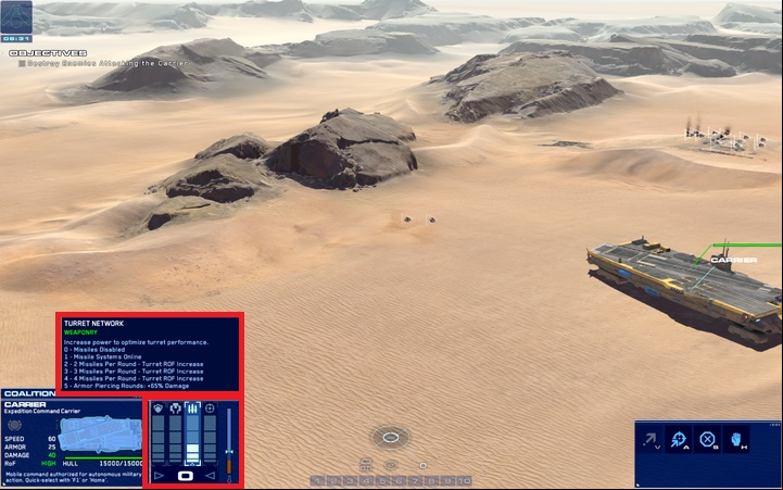 Carrier has its own defense and utility systems that you can activate with energy points - Carrier unit - Units and factions - Homeworld: Deserts of Kharak Game Guide