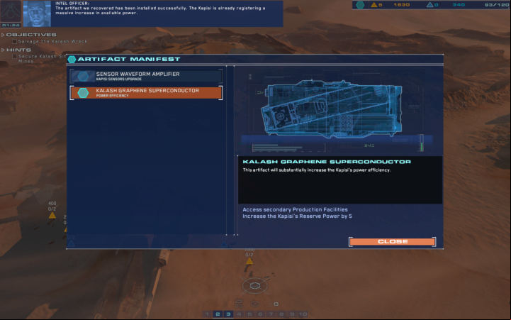 Artifact menu - Carrier unit - Units and factions - Homeworld: Deserts of Kharak Game Guide