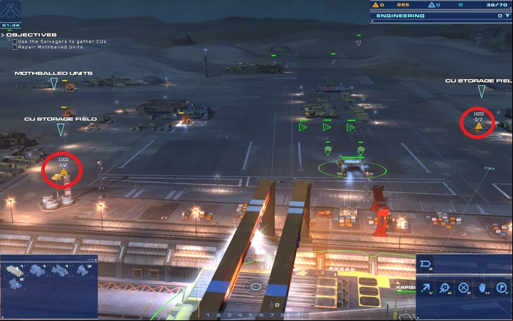 start with collecting resources marked in orange. - Mission 2 - The Boneyard - Campaign mode walkthrough - Homeworld: Deserts of Kharak Game Guide