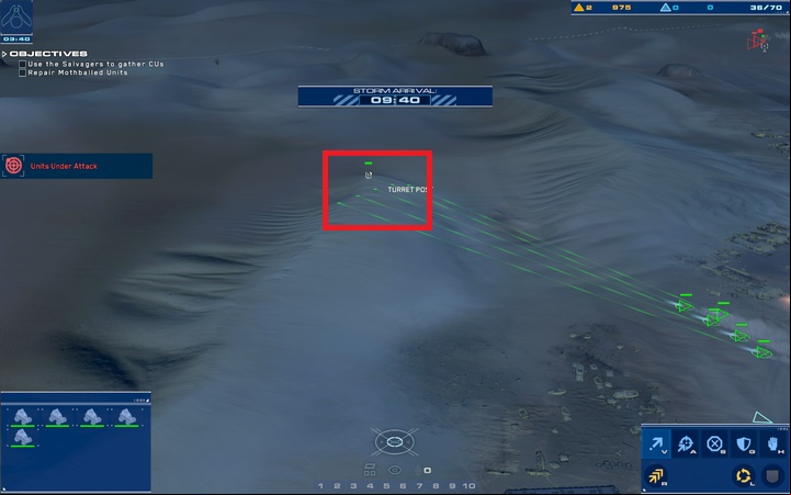 After time counter reaches 2:20, your base will start being attacked - Mission 2 - The Boneyard - Campaign mode walkthrough - Homeworld: Deserts of Kharak Game Guide