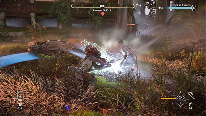 Avoid staying with the initial cover, as soon you'll be overwhelmed by melee-armed enemies - Horizon Forbidden West: Seeds of the Past - walkthrough - Main Storyline - Horizon Forbidden West Guide