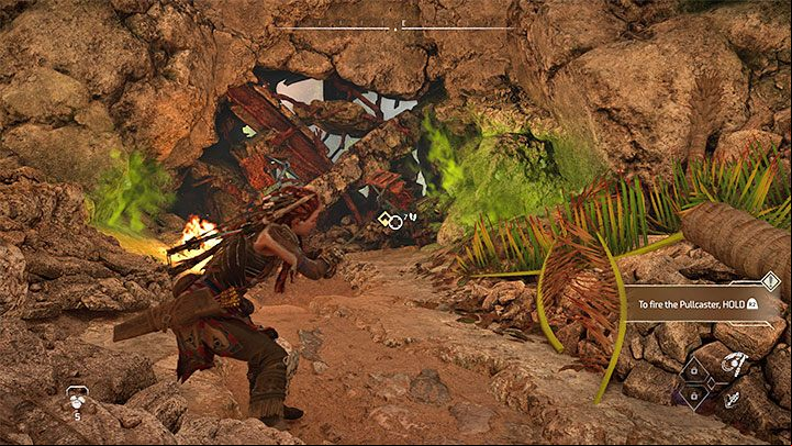 Return to the collapsed wall you examined before - Horizon Forbidden West: Reach for the Stars - walkthrough - Main Storyline - Horizon Forbidden West Guide