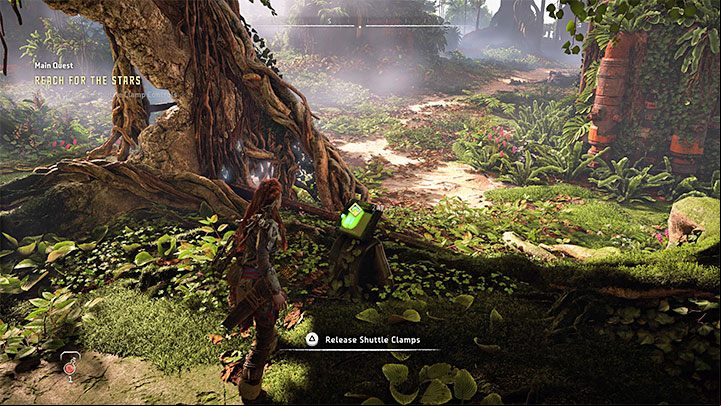 You'll end up in another location filled with machines which should be your priority - Horizon Forbidden West: Reach for the Stars - walkthrough - Main Storyline - Horizon Forbidden West Guide