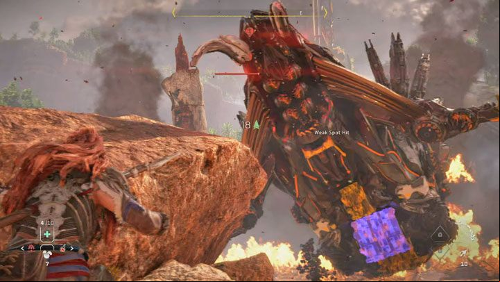 The second of the boss's attacks is very dangerous - it is a powerful charge - Horizon Forbidden West: Reach for the Stars - walkthrough - Main Storyline - Horizon Forbidden West Guide