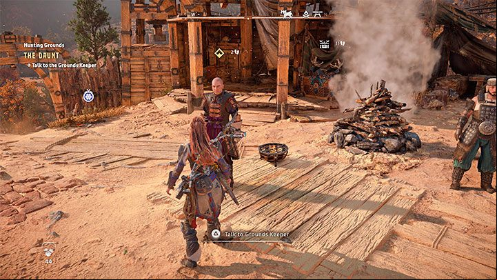 When you get there, first talk to Thurlis, who can explain to you the basics of the hunting challenge - Horizon Forbidden West: Hunting Grounds: The Daunt - walkthrough - Hunting grounds - Horizon Forbidden West Guide