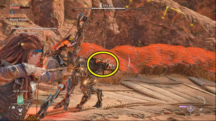 The plan is pretty simple - sneak up on the Scroungers so you can easily target their cells - Horizon Forbidden West: Hunting Grounds: The Daunt - walkthrough - Hunting grounds - Horizon Forbidden West Guide