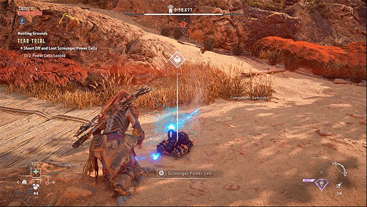 You don't have to kill a Scrounger that has lost its Power Cell - Horizon Forbidden West: Hunting Grounds: The Daunt - walkthrough - Hunting grounds - Horizon Forbidden West Guide