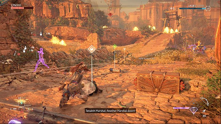 While fighting, don't forget to replenish your supplies - craft new arrows to replace the ones you used and heal Aloy if necessary - Horizon Forbidden West: The Embassy - walkthrough - Main Storyline - Horizon Forbidden West Guide
