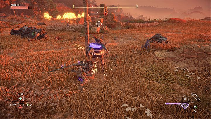The boss will temporarily lose his shield once you land enough acid or shock attacks - Horizon Forbidden West: Grudda - boss, how to beat? - Bosses - Horizon Forbidden West Guide