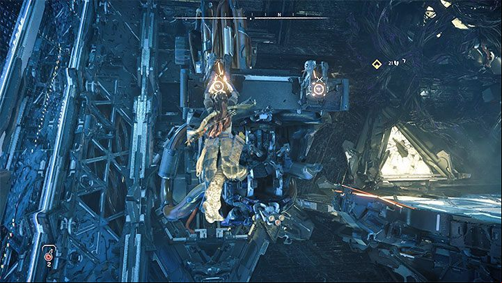 In the next part of the cauldron, you have to climb by using the yellow interactive elements in the area - Horizon Forbidden West: The Dying Lands - walkthrough - Main Storyline - Horizon Forbidden West Guide
