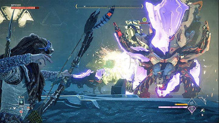During the battle rely on elemental attacks and regular attacks aimed at the boss' weak spots - Horizon Forbidden West: The Dying Lands - walkthrough - Main Storyline - Horizon Forbidden West Guide