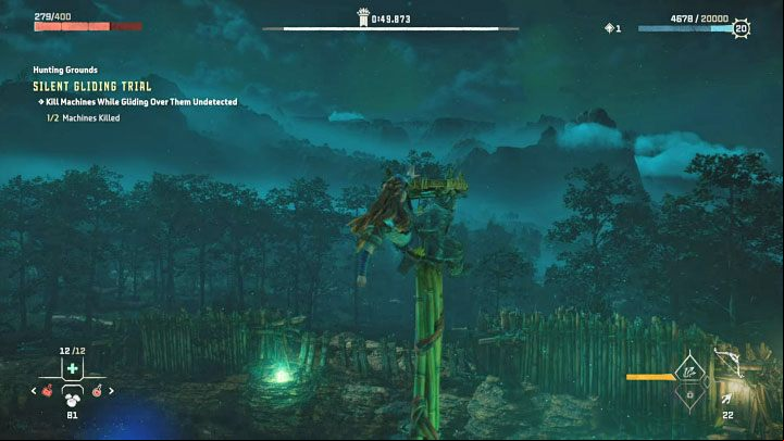 Your new priority should be to quickly find an elevated point to start gliding yet again - Horizon Forbidden West: Hunting Grounds: Plainsong - Hunting Trials - Hunting grounds - Horizon Forbidden West Guide