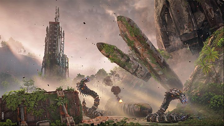 The Slitherfangis a giant mechanical snake and the first boss - Horizon Forbidden West: Slitherfang - boss, how to beat? - Bosses - Horizon Forbidden West Guide